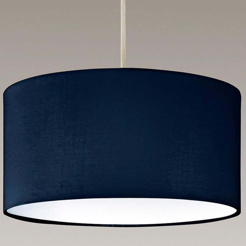 18.5cm H Cotton Drum Pendant Shade ( Clip On ), Navy Blue