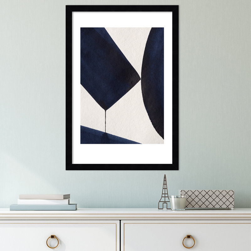 «Japonaise 4» par Simon West - Reproduction d'art graphique sur papier encadré, Noir, H 21 po x l 14 po