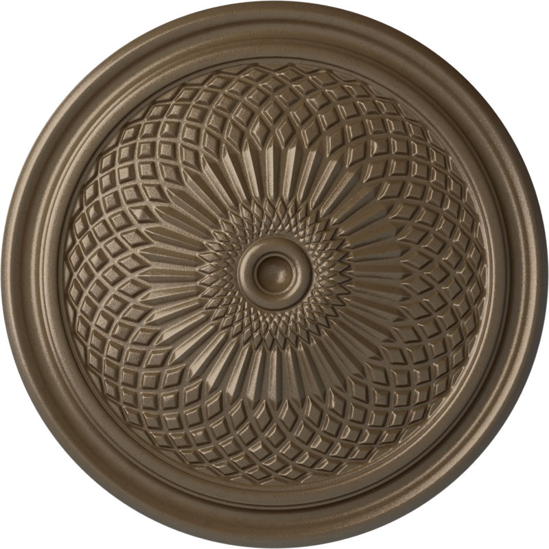 Médaillon de plafond Endurathane Bordeaux, DE 22 5/8 po x P 1 3/4 po (convient aux auvents jusqu'à 3 1/4 po), fini acajou brossé peint à la main