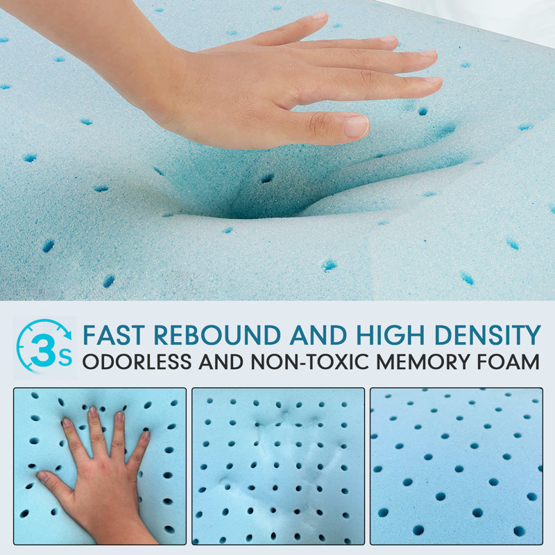 Standard Blue Ventilated Memory Foam Cooling Pillow