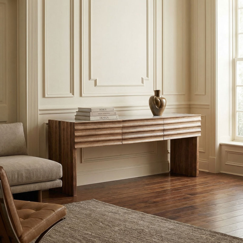 Wolf Console with White Marble Top