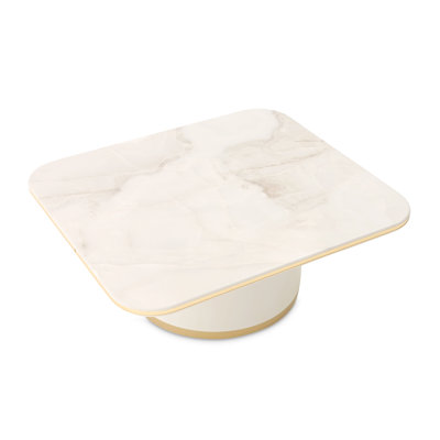 Gineverra Rectangular Cocktail Table - Ivory/Gold
