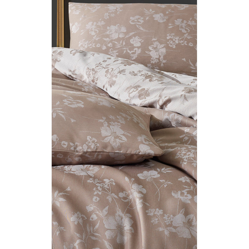 Ensemble de housse de couette moderne et contemporain en mélange de coton 6 pièces Chasteen, Beige