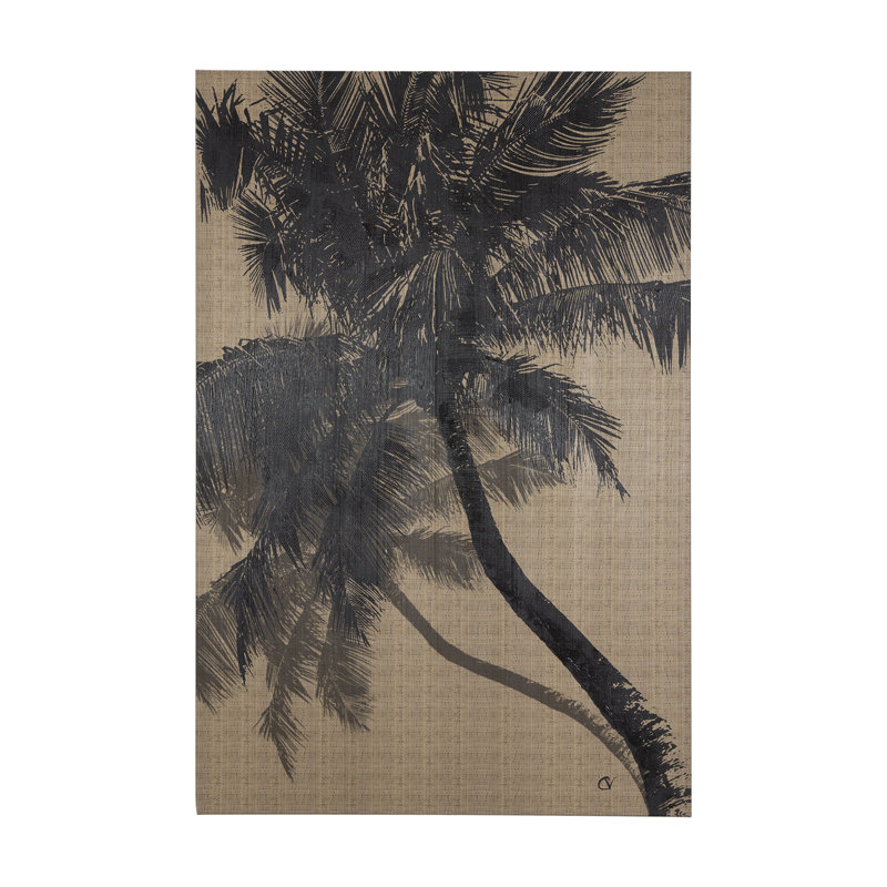 Toile texturée embellie à la main Palm Shadow I a, H 60 po x l 40 po x P 1,5 po