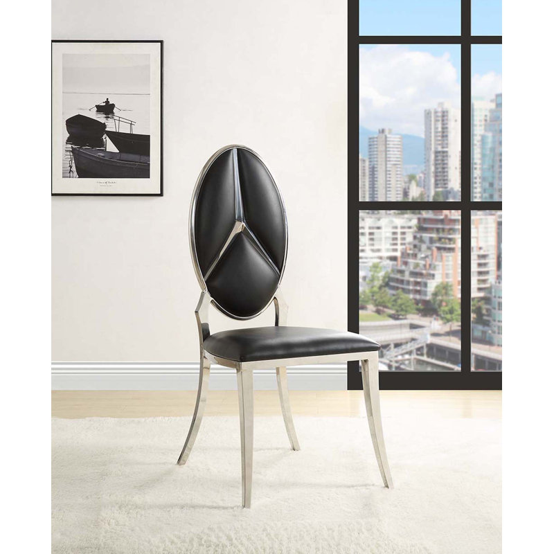 Chaise d'appoint rembourrée Miryea, Noir, noir, noir, noir