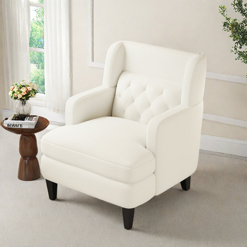 Chaise d'appoint rembourrée Charvae, Nounours beige incorrect