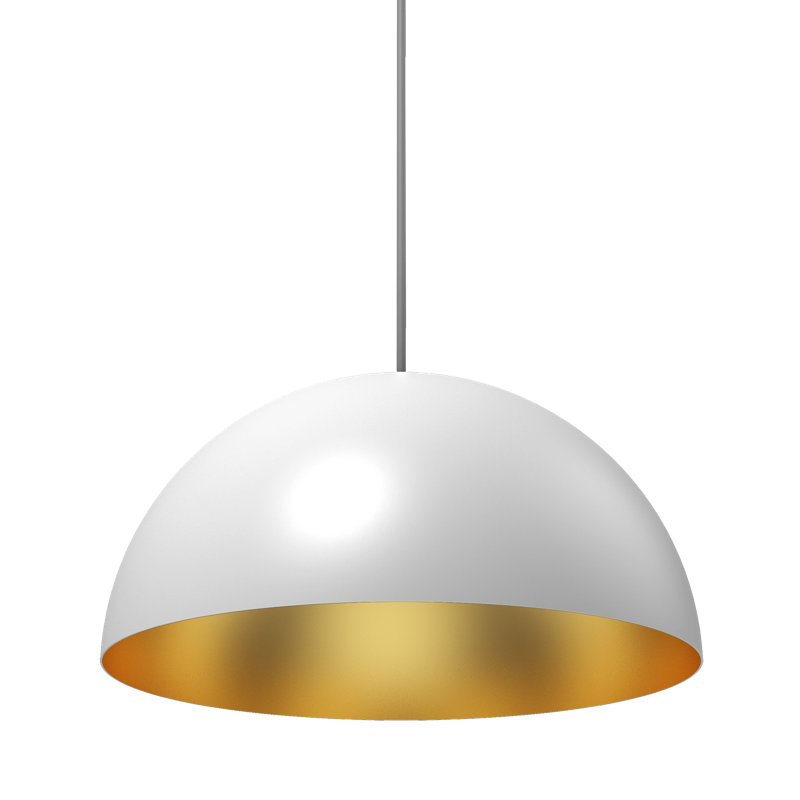 Domos Pendant - E26 Socket, Gold/White, 10" H x 20" W x 20" D, Yes