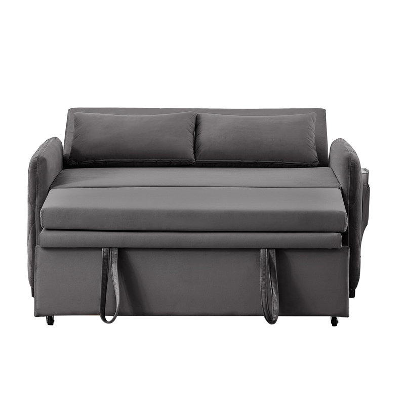 Canapé-lit convertible en velours 51 po, Gray