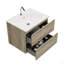 Meuble-lavabo mural 24 po avec lavabo intégré en céramique avec trop-plein, grand meuble-lavabo flottant avec rangement pour salle de bain moderne, KD
