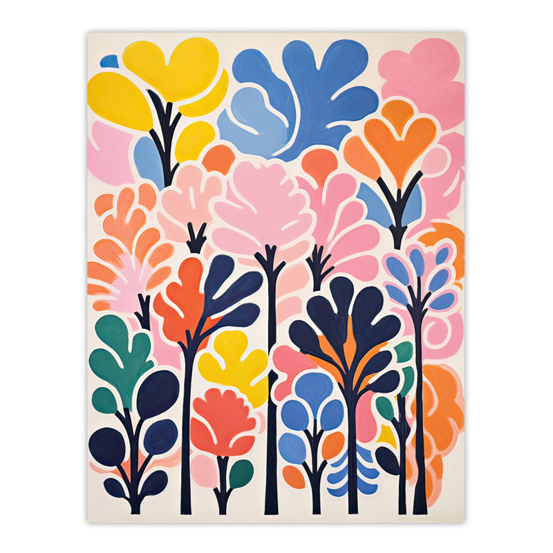 Wall Art Print Forest Delight Bright Pastel Colour Oil Painting Henri Matisse Style Trees Poster