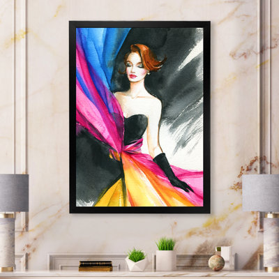 Colorful Fashion Woman Portrait " Colorful Fashion Woman Portrait " Painting Print