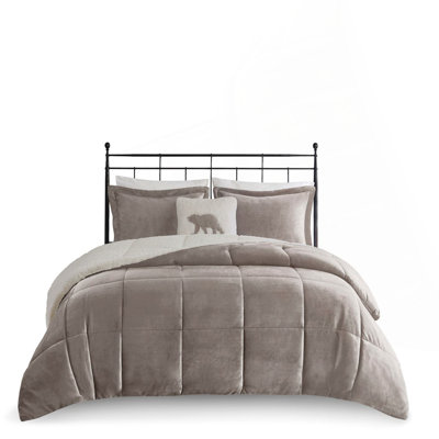 Plush To Sherpa Down Alternative Comforter Set