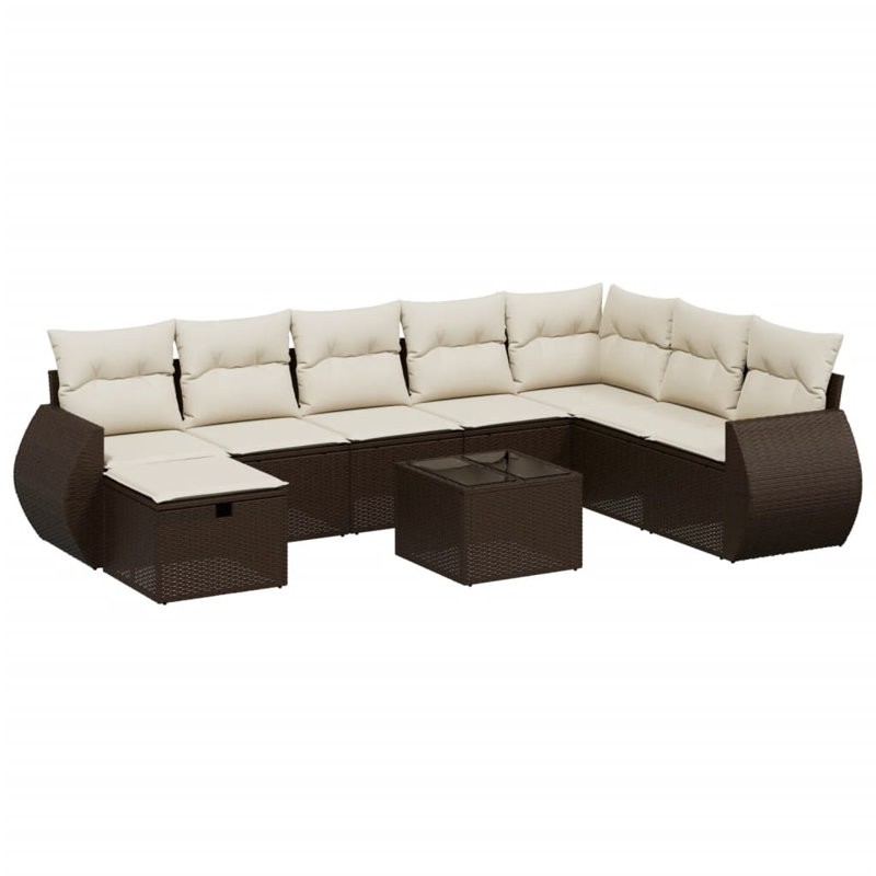 Grand canapé modulaire en rotin PE Vidaxl