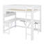 Lit mezzanine avec bureau et tablettes de rangement, éclairage DEL et station de charge pour les jeux-129168706