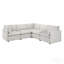 Modern Modular 5-Piece Sectional Sofa Set Beige Upholstered Durable Solid Wood Frame Living Room Furniture
