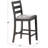 Classic Counter Height 5Pc Set Square Dining Table W Shelves Cushion Seat Ladder Back High Chairs Solid Wood