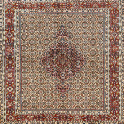 Tapis traditionnel rouge / brun / gris