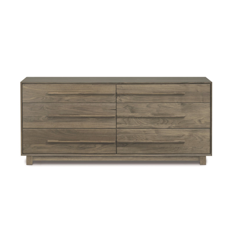 Sloane 6 - Drawer Solid Wood Dresser, Weathered Oak