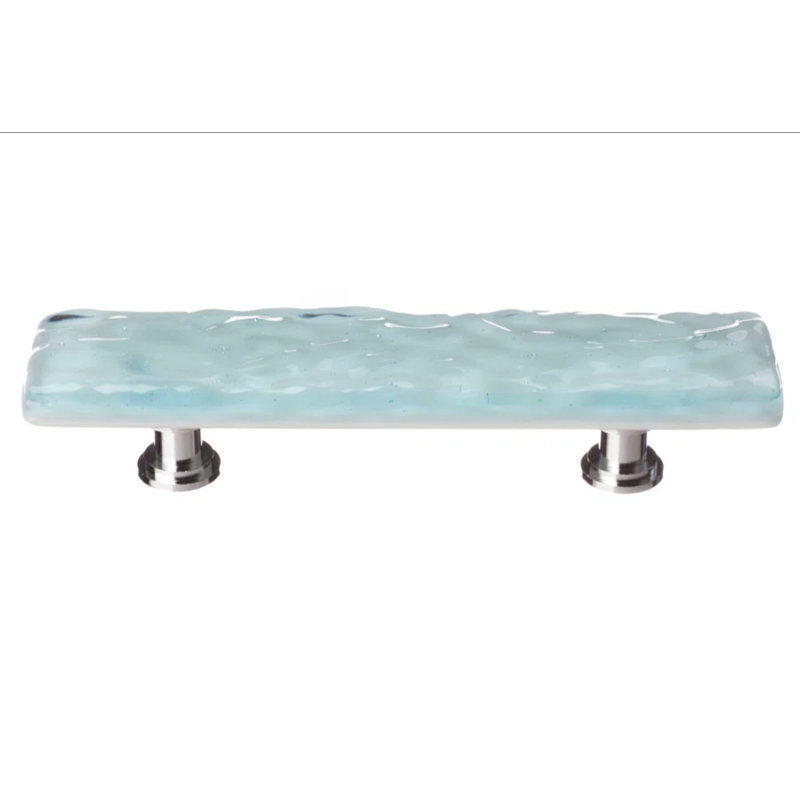 Glacier Bar / Handle Pull, Light Aqua, Satin Nickel