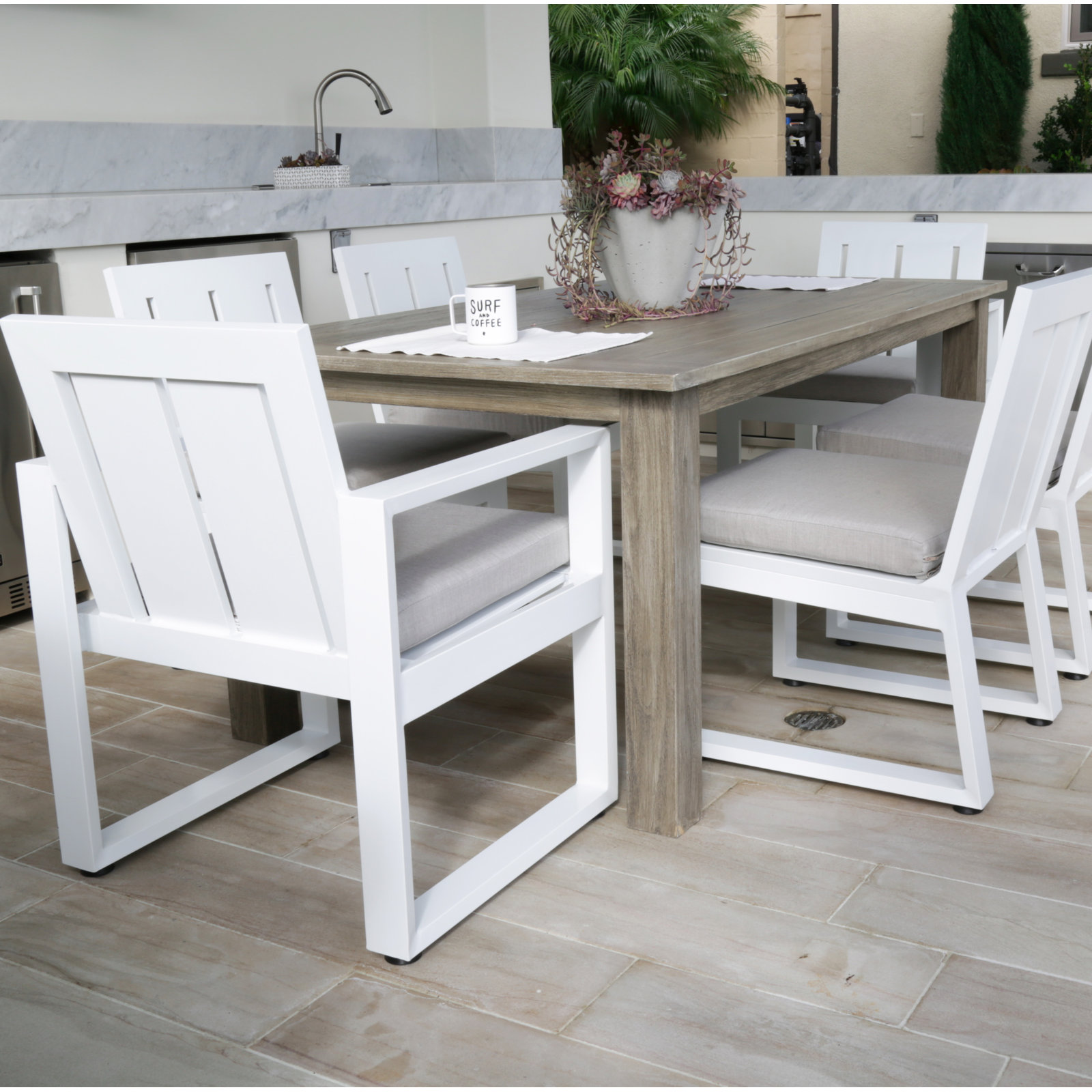 Vienna 91" Teak Patio Dining Table, 72" L x 39" W