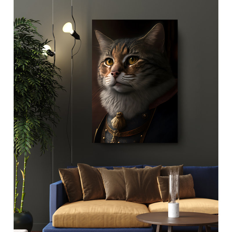Chat impérial sur toile, H 24 po x l 16 po x P 1 po