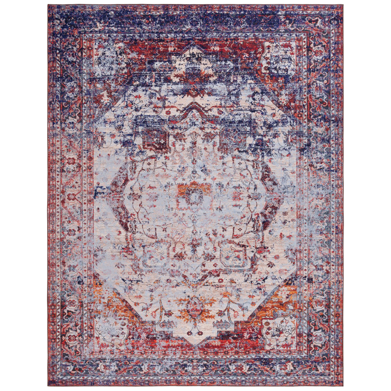 Jetsyn Performance Beige/Red Rug, Rectangle 8' x 10'