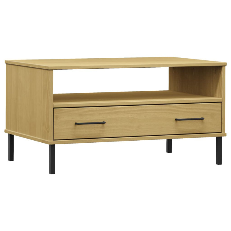 Damaree Frame Single Coffee Table with Storage, Brown