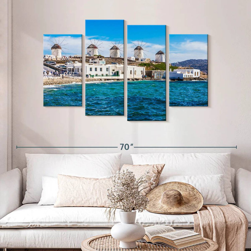 Gillard Mykonos Windmills, H 32 po x l 52 po