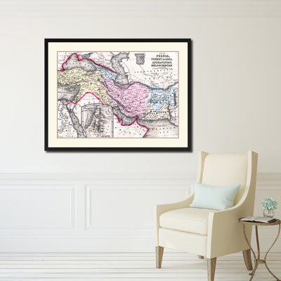 " Persia Iraq Iran Afghanistan Vintage Antique Map "