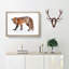 Red Fox in the Winter in Abstract - Picture Frame Painting Print on MDF-55771957-55771962