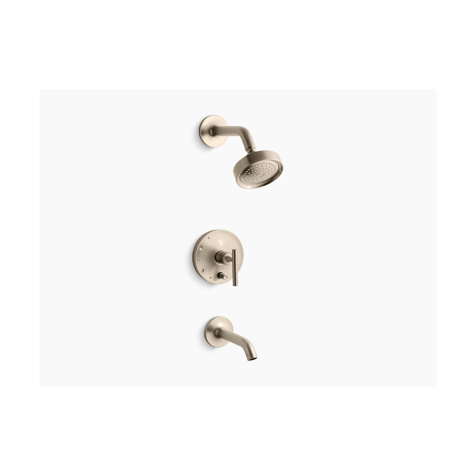 Purist Pressure-Balancing Thermostatic Tub and Shower Faucet, Vibrant Brushed Bronze, Lever Handle, 2.5 GPM