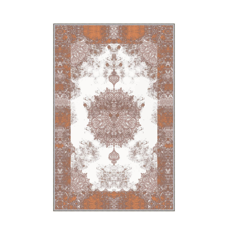 Stylish Woven Carpet, 5.2 x 7.5 Feet | 100% Polyester, 0.3 in Pile Height, Antibacterial, Non-Slip PVC Dot Underside | Machine Washable, 3D Digital Print | Perfect for Living Room, Bedroom & Home Décor
