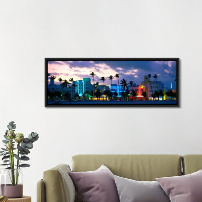 " Buildings Lit Up At Dusk, Ocean Drive, Miami Beach, Florida, USA " by Panoramic Images