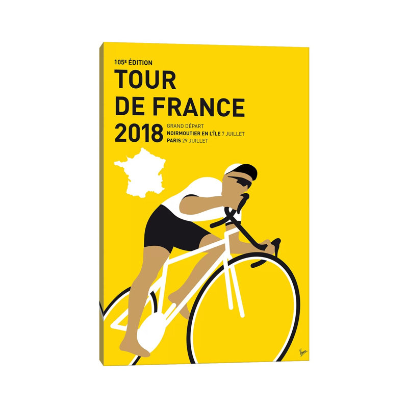 Tour De France 2018 Minimal Poster by Chungkong - Wrapped Canvas Print, 66.04 cm H x 45.72 cm W x 1.91 cm D
