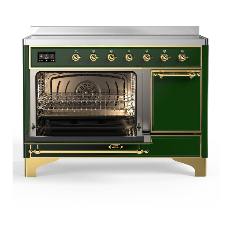 Majestic III Series 48 Inch Induction Range with 6 Induction Elements in Emerald Green (Brass Trim), Emerald Green, Brass