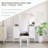 White Antique Makeup Vanity: Triple Mirror + 6-Drawer + Stool