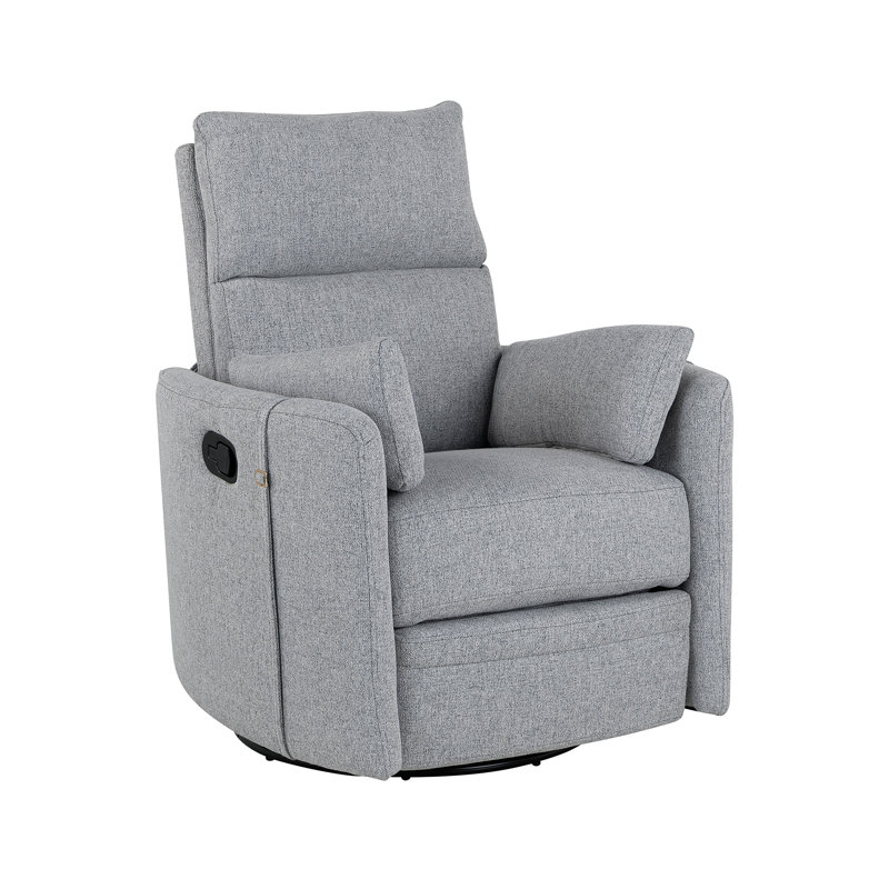 Havisha Upholstered Swivel Recliner, Dark Gray Linen