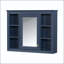 Pharmacie murale 35x28 avec 6 tablettes ouvertes et tablettes réglables - bleu-130039752