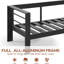 Ensemble de conversation pour patio 4 pièces en aluminium, 4 places, structure en fonte d'aluminium noire, coussins bleus, table basse WPC, causeuse 50 po + 2 fauteuils
