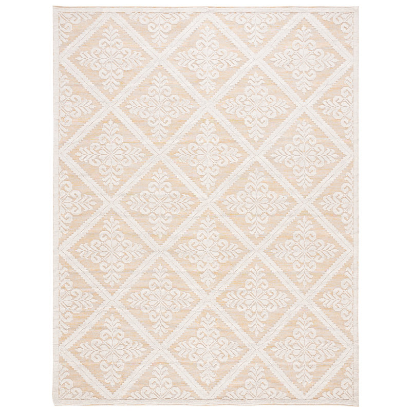 Vermont Hand Woven Wool Damask Rug, Rectangle 6' x 9'