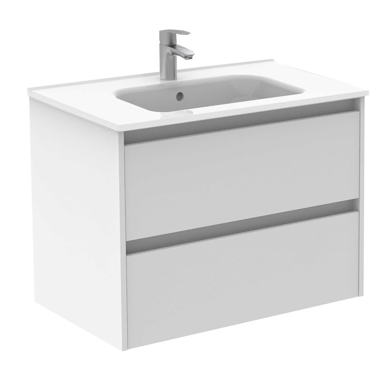 Meuble-lavabo simple mural 32 po Malta, Blanc