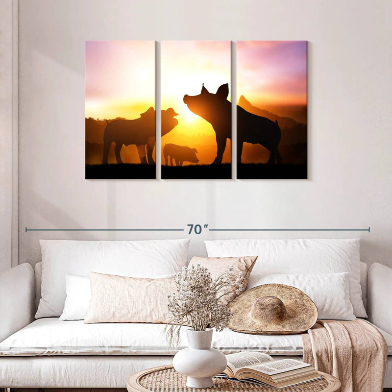 Brampt Pig Silhouettes, 28" H x 45" W