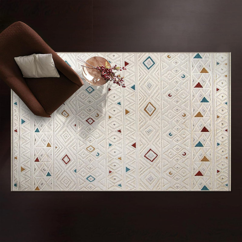 Soft Area Rug for Bedroom Floor Mats Medium Pile Entryway Rugs Textured Polypropylene Carpet TR006, Rectangle 80 x 150 cm 