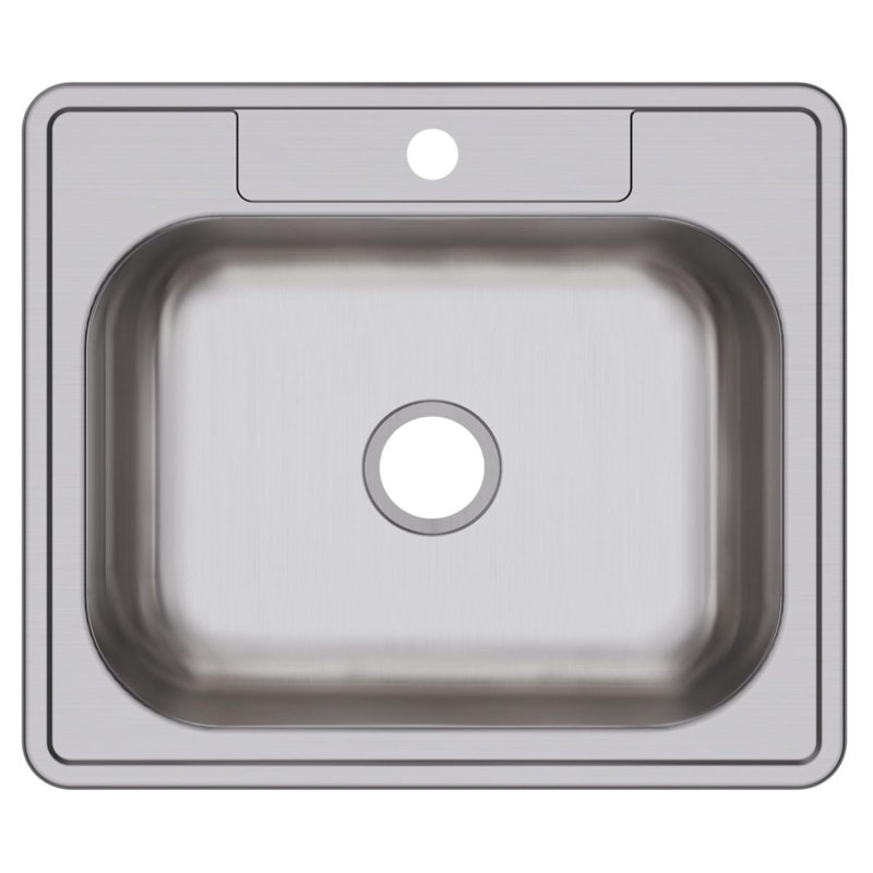 Dayton 25" L x 21" W Drop-In Kitchen Sink, Satin, 1 hole