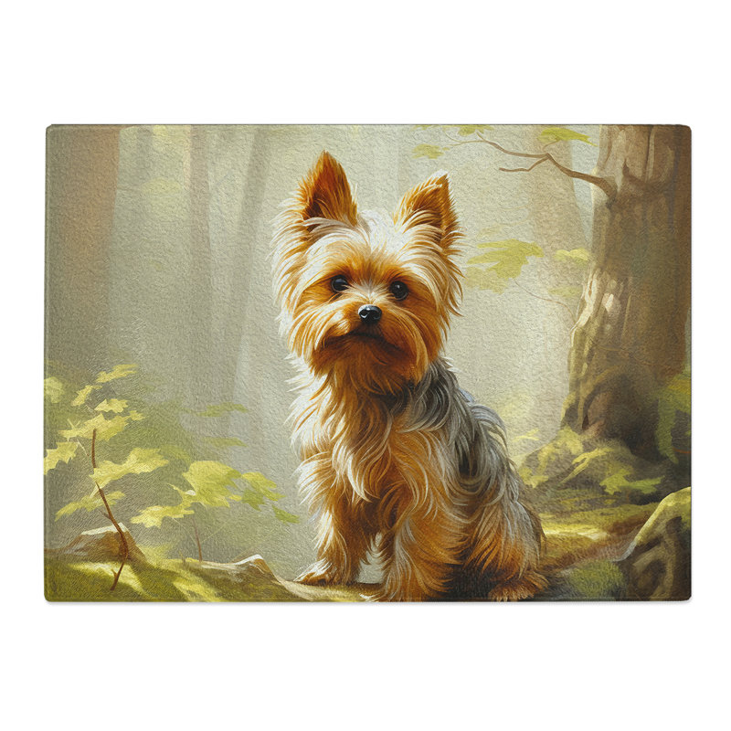 Yorkshire Terrier Art Informel  Glass Chopping Board