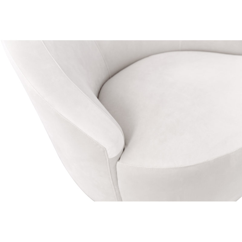Vicenza Velvet Swivel Accent Chair, Off-White