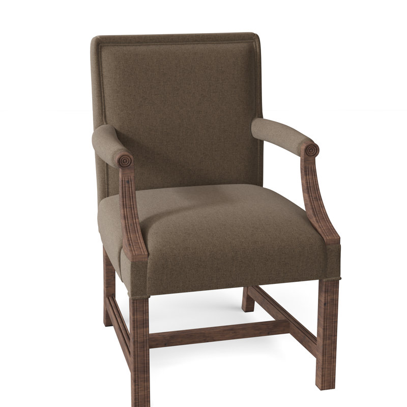 Chaise avec accoudoirs tapissier Warwick, Écorce 8789, Tabac