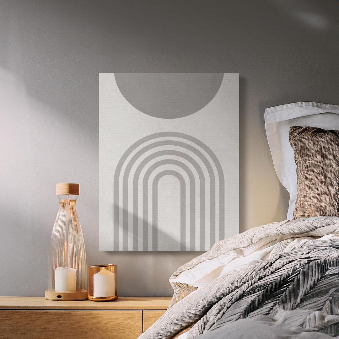 Modern Neutral Geometric Arches Canvas