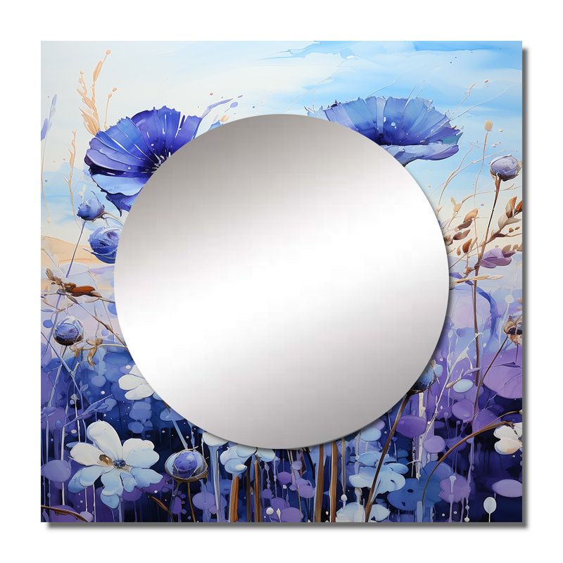 Dupo - bleu et mauve cornflowers Fauvist Field III, 23 po x 23 po