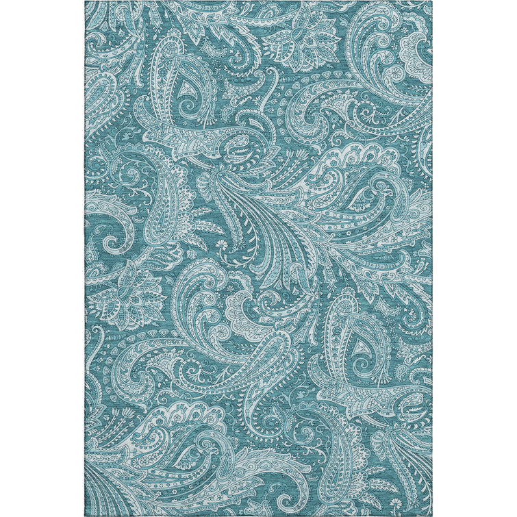 Premium Machine Washable Arnette Turquoise Rug